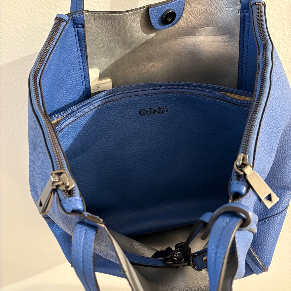 GUESS Sky Blue Large Slouchy Tote Bag - Picture 5 of 5